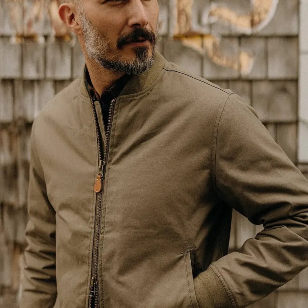 Taylor Stitch Waxed insulated Bomber Jacket in Olive 44 XL nwot
